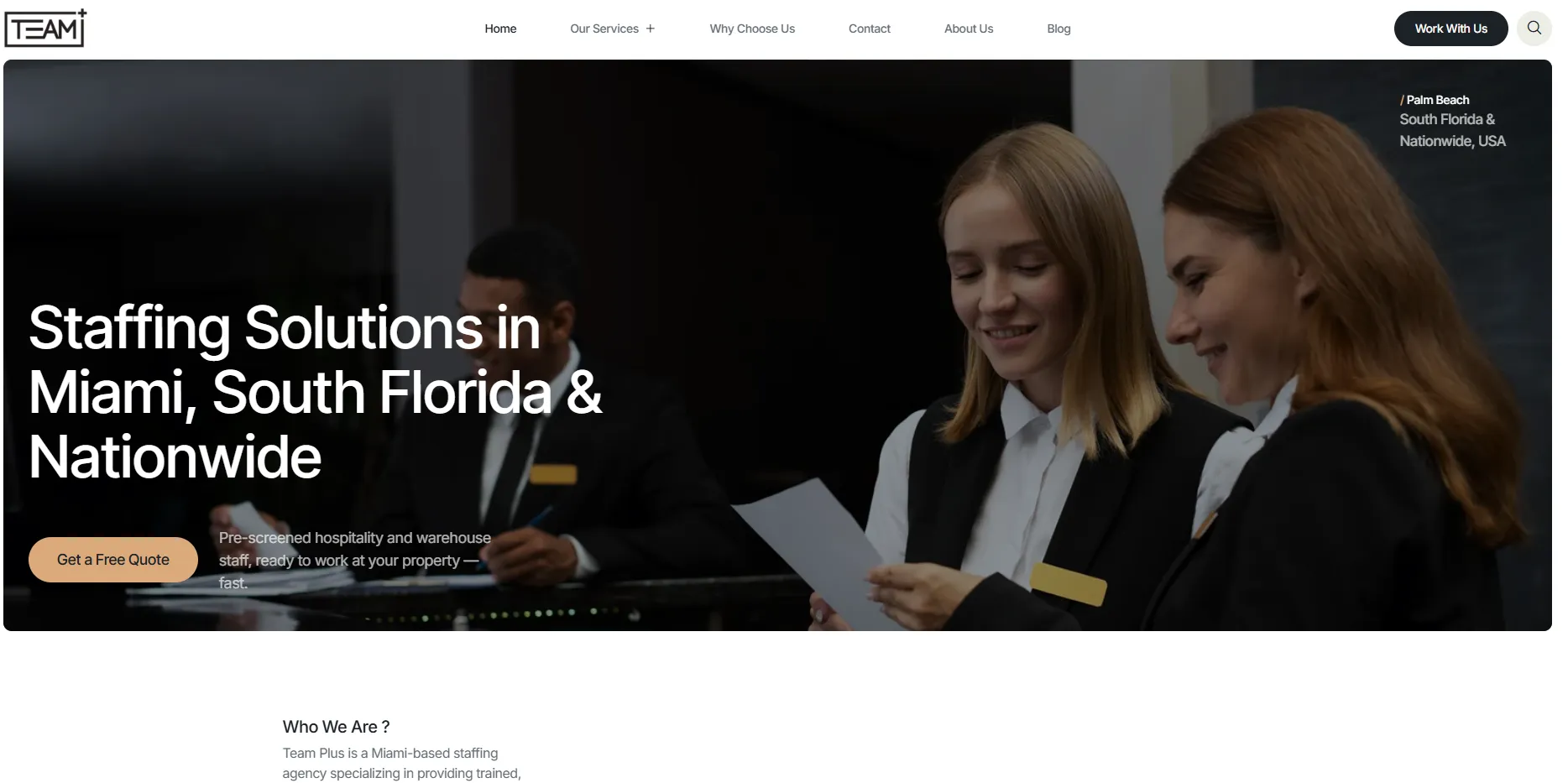 Portal corporativo para Team Plus con diseño UX/UI personalizado y sin plantillas genéricas, creado por nuestra agencia web