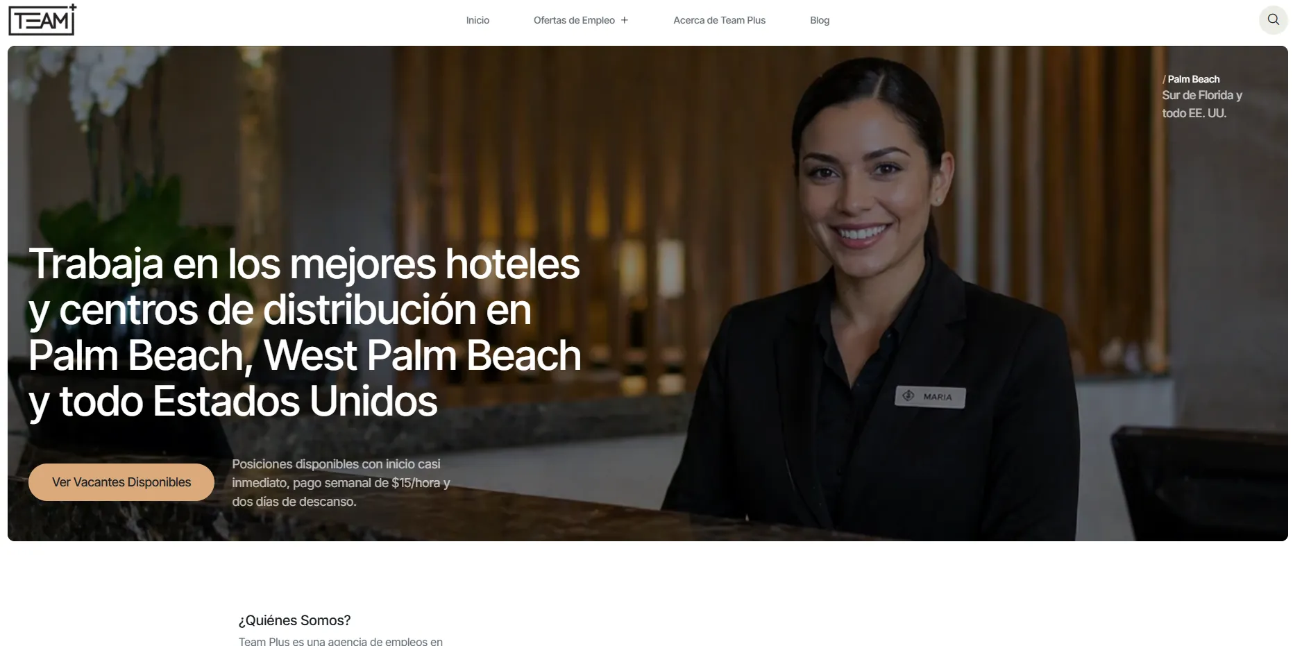 Interfaz móvil 100% responsive que permite a los usuarios navegar el sitio de reclutamiento sin problemas desde su celular.