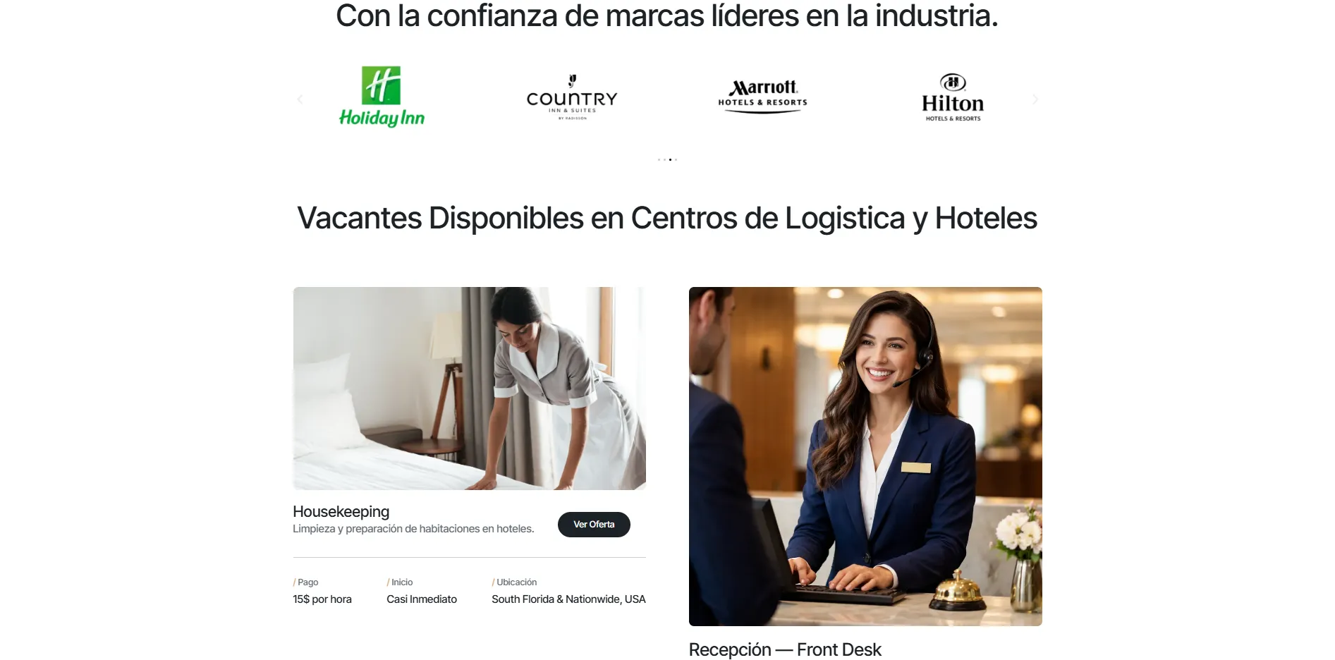 Desarrollo web para agencias de staffing con diseño UX/UI adaptado a la marca, enfocado en captar empresas B2B mediante integración directa a WhatsApp.